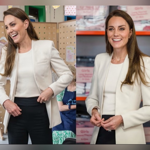 Zara Jackets & Blazers - Popular ZARA Inverted Lapel Blazer in Ecru ASO Kate Middleton, Royal, Size Small